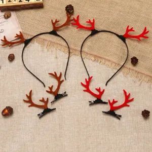 Weihnachten Rentier Geweih Haarreif und Haarklammern Set, süße Feiertag Haarschmuck.