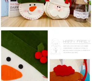 Kerst vilt sneeuwpop snoep zakje detail close up feestelijke geschenk verpakking dec.