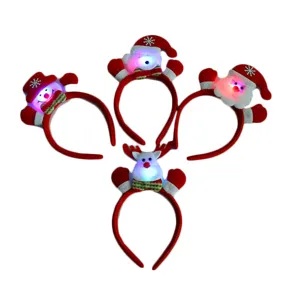 Christmas LED glowing headband cute Santa snowman reindeer holiday party hair hoop gift