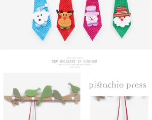 Christmas sequin tie and cute wooden bird wall hooks for holiday party home decor items.