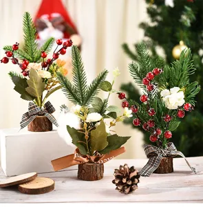 Mini Christmas tree table decoration desktop miniature holiday gift festive ornament