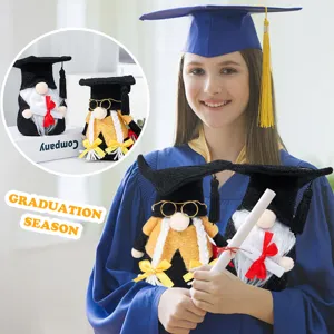 Stagione della Laurea Gnomo Senza Volto Bambola di Peluche Tocco da Laureato Gnomi Ornamento Giocattolo di Peluche Scandinavo Tavolo Regalo