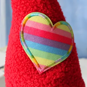 Plush rainbow heart faceless doll tall hat festive decoration soft toy plushie gift item