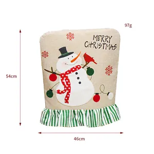 Christmas snowman linen chair cover holiday home decoration dining room decor 54x46cm
