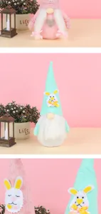Oster Gnom Plueschtier Hase Ohren Rudolph Elfe Dekoration Geschenk Grosshandel Detail