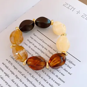 Acrylic geometric beaded bracelet vintage style fashion jewelry for women accessory