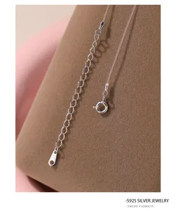 S925 sterling silver necklace detail extension chain clasp elegant jewelry accessory