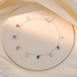 Bracelet en Argent Sterling 925 Dopamine Gland Zirconia pour Femmes 2025 Nouvelle Mode Design Frais Bijoux de Main en Pierres Précieuses Colorées