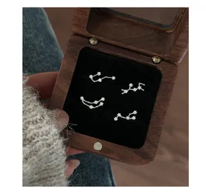 Creatieve 12 sterrenbeeld oorstekers van 925 zilver mooie minimalistische mode sieraden.