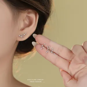 S925 Sterling Zilveren Sterrenbeeld Oorbellen Sterrenhemel Ontwerp Mode Dames Sieraden