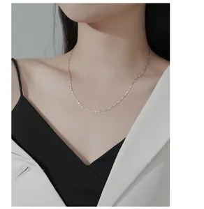 Élégant collier fin en argent sterling 999 pour femme, bijoux étincelants quotidiens.