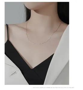 Delicate chaine de cou en argent sterling minimaliste pour femme bijoux elegants