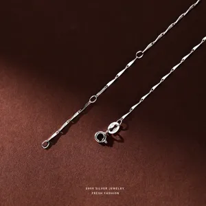 S999 Argent Sterling Collier pour Femme Chaîne Brillante Flèche Mode Bijoux Cadeau
