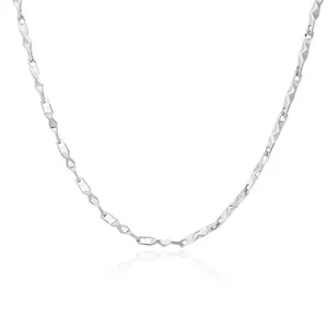 Collier de Chaine Geometrique en Argent Sterling S999 Femme Bijou de Mode Vue Principale