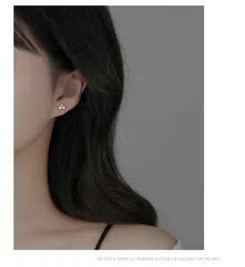 999 Silber Perle Kirsche Ohrstecker Koreanischer Stil Süß Trendiger Modeschmuck