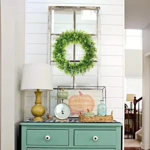 Artificial Eucalyptus Wreath Green Faux Plant Leaf Garlands For Front Door Wall Window Christmas Holiday Home Party Hanging Decoration