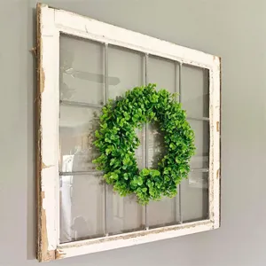Artificial green eucalyptus wreath fake plant for indoor wall window home decor.