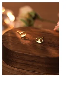 Gold pig nose stud earrings minimalist sterling silver jewelry for women daily wear accessory