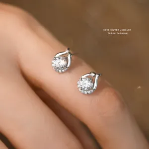 s999 silber schlangen zirkon ohrstecker damen minimalistischer mode ohrschmuck