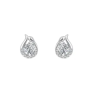 Silberne Schlangen Ohrstecker mit funkelnden Zirkonias, minimalistisches Luxusdesign Damen.