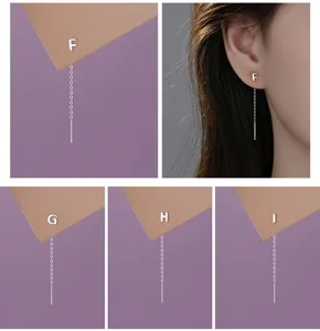 S999 Sterling Zilver Letter F G H I Ketting Kwast Oorstekers Minimalistische Mode Sieraden