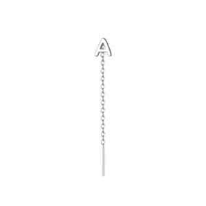 S999 Sterling Zilver Letter A Kwastje Oorhangers Minimalistische Lange Ketting Oor Sieraden