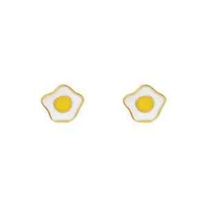 Süße Spiegelei Ohrringe für Damen aus Silber modischer koreanischer Stil Schmuck.