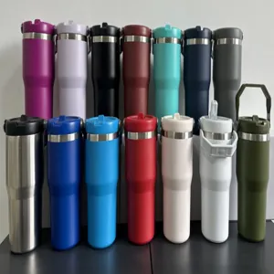 Mehrfarbige 30oz isolierte Edelstahl-Tumbler mit tragbaren Griffen