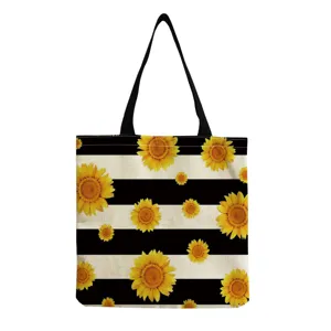 Sonnenblumen Druck Segeltuch Tragetasche, klassische Mode Umhängetasche für täglichen Einkauf