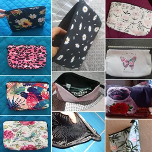 Floral cosmetic bag large capacity makeup pouch zipper toiletry organizer storage case
