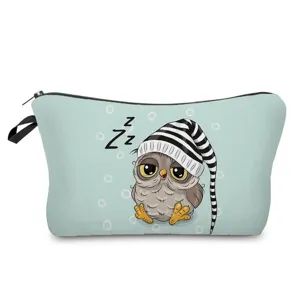 Süße Eulen-Kosmetiktasche, tragbare Make-up-Tasche mit Reißverschluss für die tägliche Aufbewahrung.