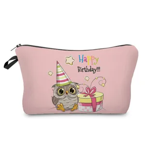 Süße Eule Rosa Kosmetiktasche, tragbare Make-up Tasche und Kulturbeutel für Reise Organizer.