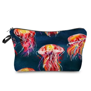 Wasserdichte Kosmetiktasche für Reisen mit buntem Qualen-Druck und stabilem Reißverschluss.