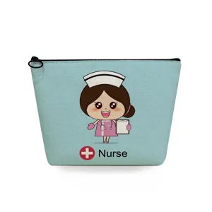 Borsa cosmetica con stampa infermiera cartone animato simpatico custodia trucco organizer