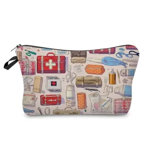 Borsa cosmetica stampata serie medica grande capacità organizzatore trucco portatile