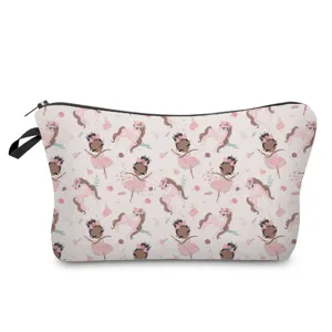 Bonita bolsa de cosmeticos bailarina de ballet estuche de maquillaje neceser con cremallera