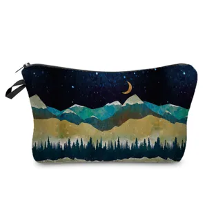 Trousse à Cosmétiques Imprimé Paysage Portable Sac de Rangement de Voyage Pour Maquillage Organisateur Accessoires Unisexe Cadeau
