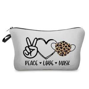 Tragbare Kosmetiktasche mit süßem Leo-Print Motiv, Reißverschluss Make-up Etui für Reisen.