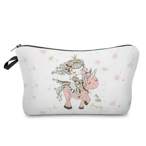 Lindo bolso cosmético de unicornio de niña de dibujos animados bolsa de maquillaje