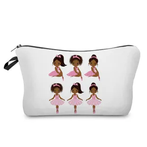 Lindo bolso de maquillaje con bailarinas neceser de viaje portátil organizador