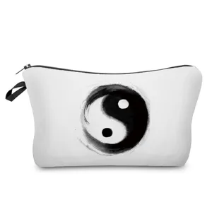 Yin-Yang Leinwand Kosmetiktasche minimalistische Make-up Tasche tragbare Kulturbeutel Detail