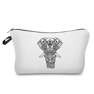Geometrischer Elefanten Kosmetiktasche, tragbare Reise Make-up Tasche und Kulturbeutel für Damen.