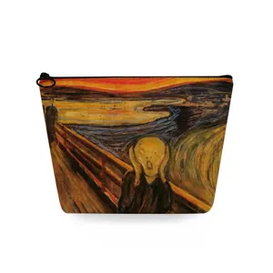 Bolsa de maquillaje con estampado de arte clásico portátil para viaje neceser organizador