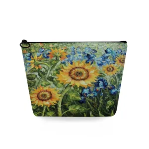 Bolsa de cosmeticos con estampado de pintura al oleo clasica neceser de viaje portatil