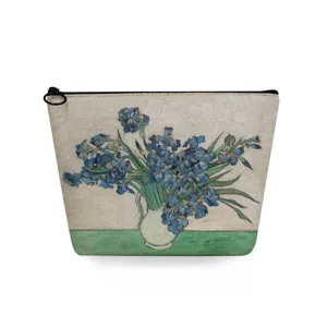 Bolsa cosmética de lona con famoso estampado de pintura al óleo, estuche de maquillaje.