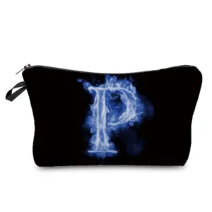 Blauesem Buchstaben Druck Kosmetiktasche wasserdicht Make-up Aufbewahrungstasche Reisetasche