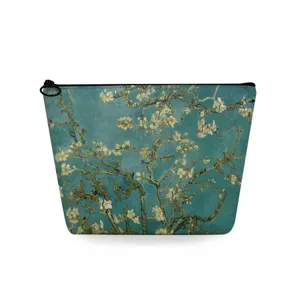 Bolsa de maquillaje con estampado de pintura al óleo bolso de viaje organizador práctico