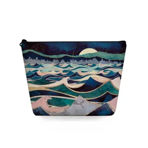 Artistiek landschap bedrukte cosmetische tas stijlvolle ritsetui voor reizen handig.