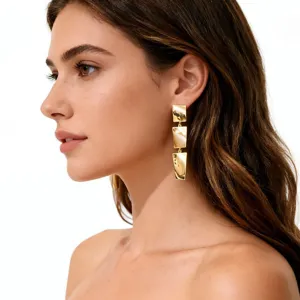 Pendientes Doblados Lisos de Metal Minimalista Pendientes Colgantes Geométricos de Moda Populares Regalo Joyería para Mujeres Cumpleaños Diario Ola