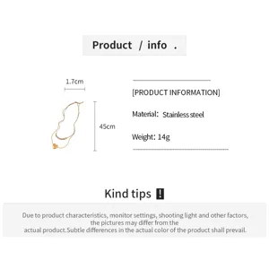 Collier double couche cœur en acier inoxydable chaîne clavicule détail produit info